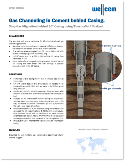Wellcem Case Study - Gas Channeling in Cement behind Casing - Norwegian Continental Shelf